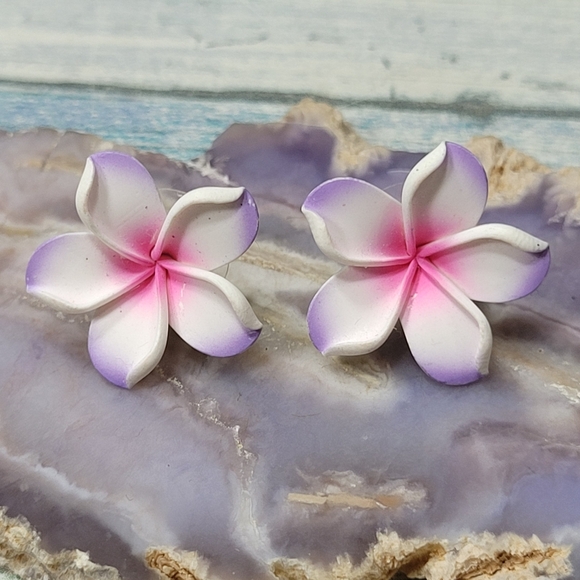 Jewelry - Pink and Purple Flower Earrings